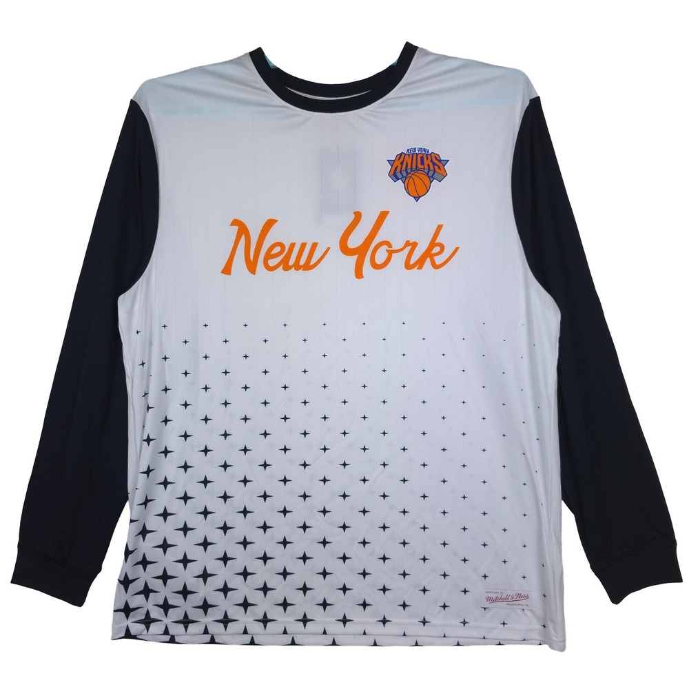 New York Knicks Mitchell & Ness NBA Large Soccer Jersey White Black NWT
